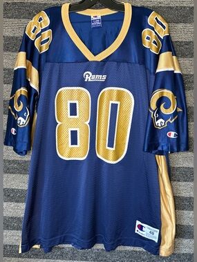 Vintage 2000 Champion Isaac Bruce St. Louis Rams #80 NFL Football Jersey XL EUC
